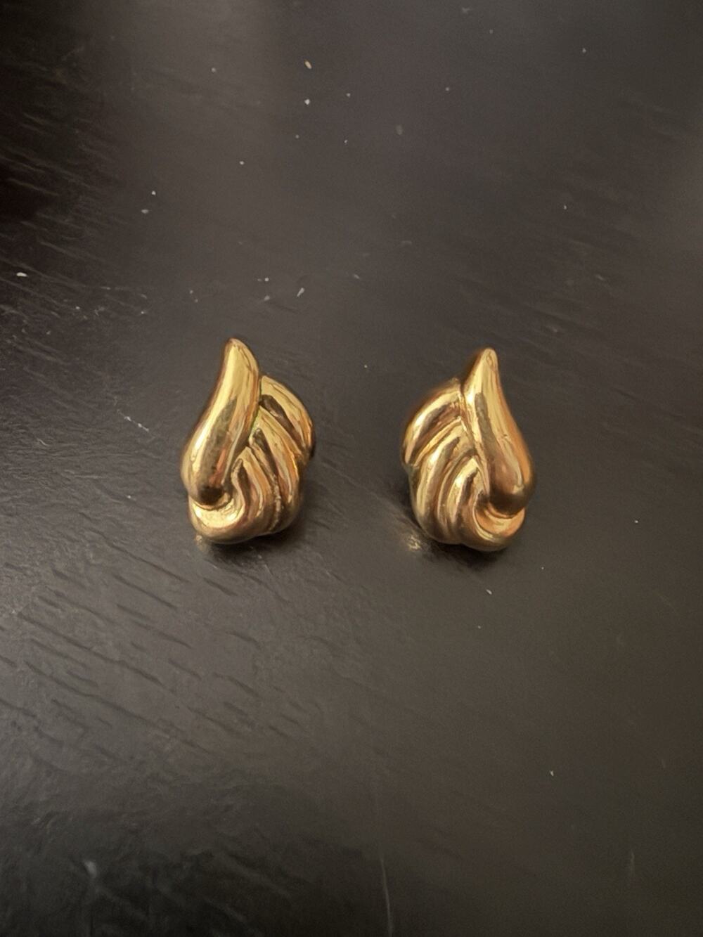 Vintage Monet Gold Color Earrings Signed